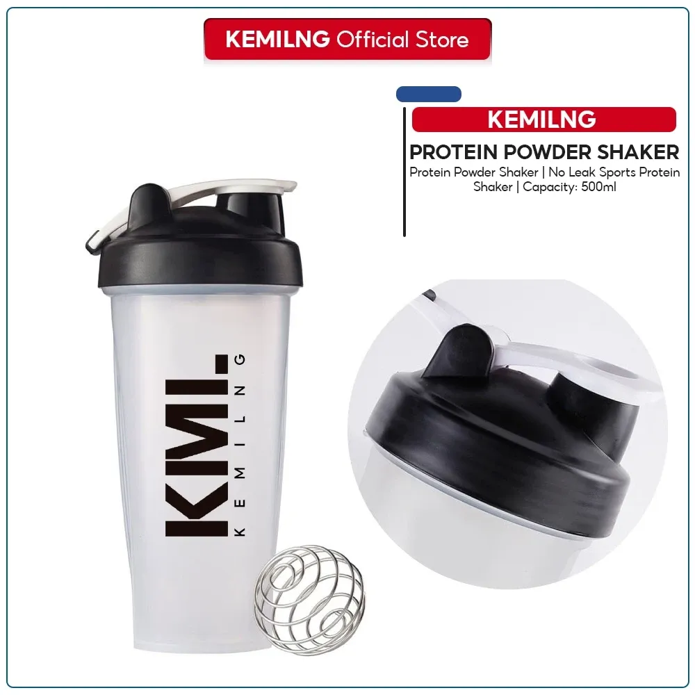 Kemilng 600ml protein powder shaker cup with handle, front view
