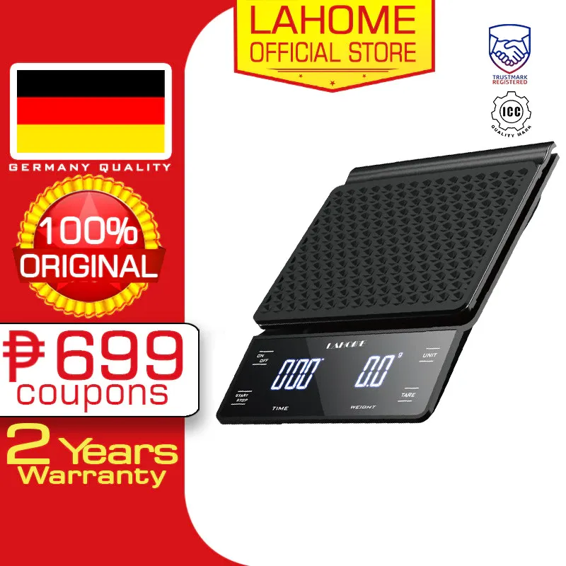 Lahome 3kg digital coffee scale with timer and LED display