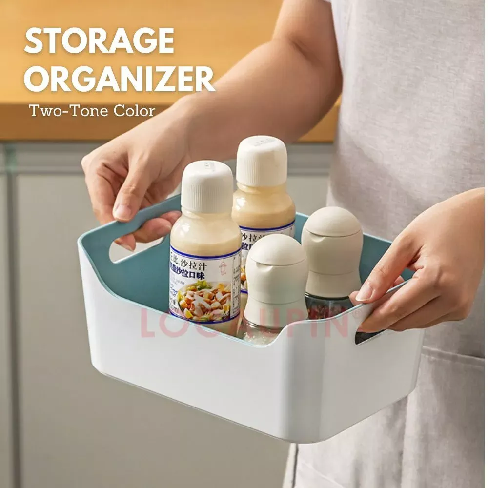 LOCAUPIN two-tone plastic storage box with handle, front view
