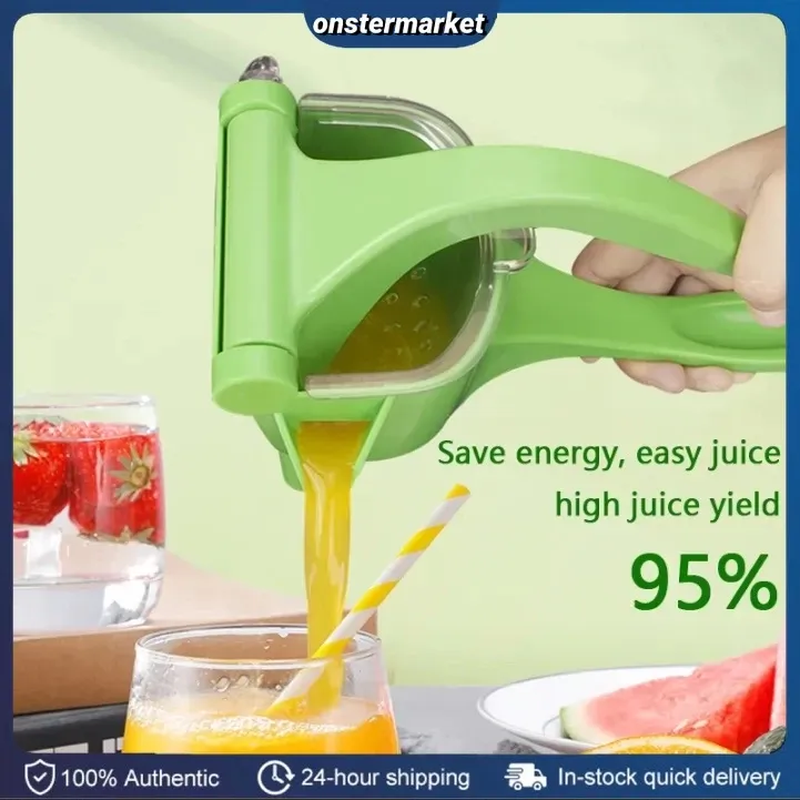 Manual plastic press fruit juicer and lemon squeezer