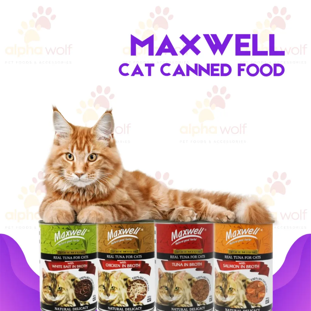 Maxwell premium real tuna canned cat food, 400g