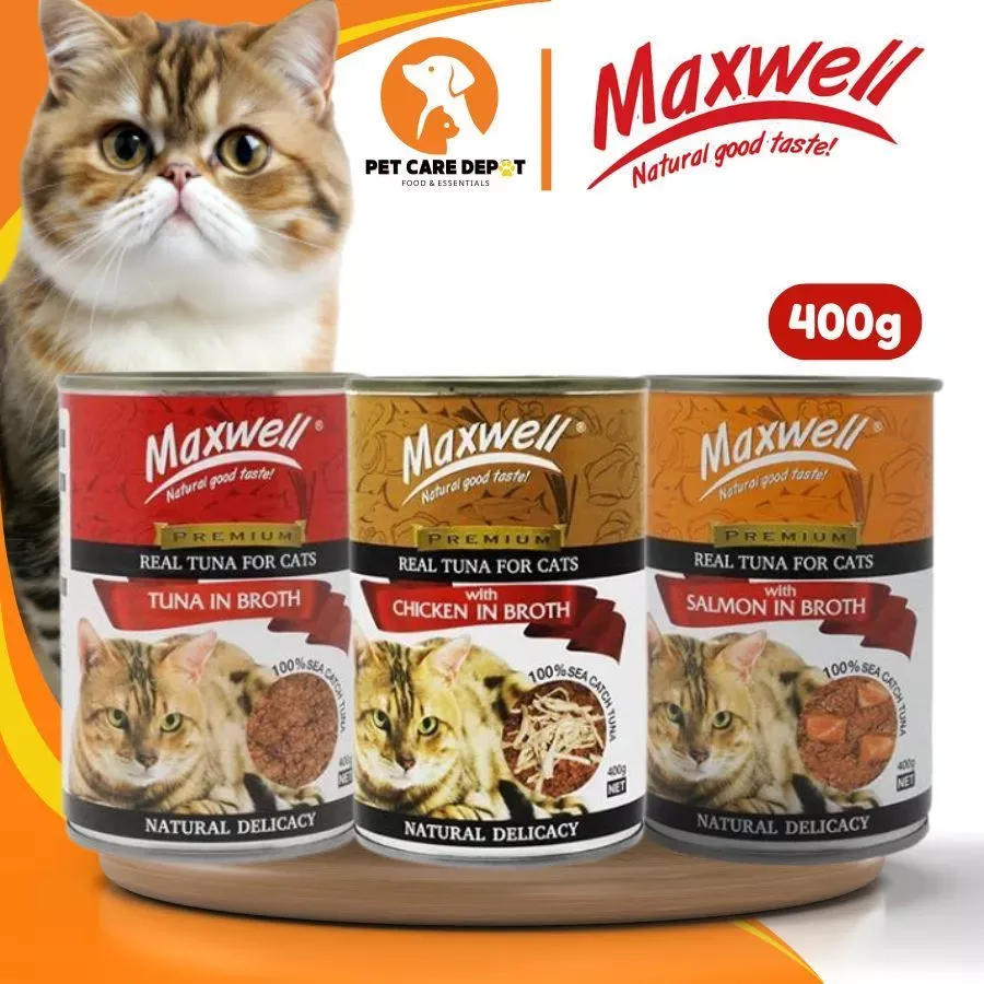400g Maxwell Real Tuna Wet Can Food All Stages Adult Kitten Cat Cats Healthy Meal Pet Essentials