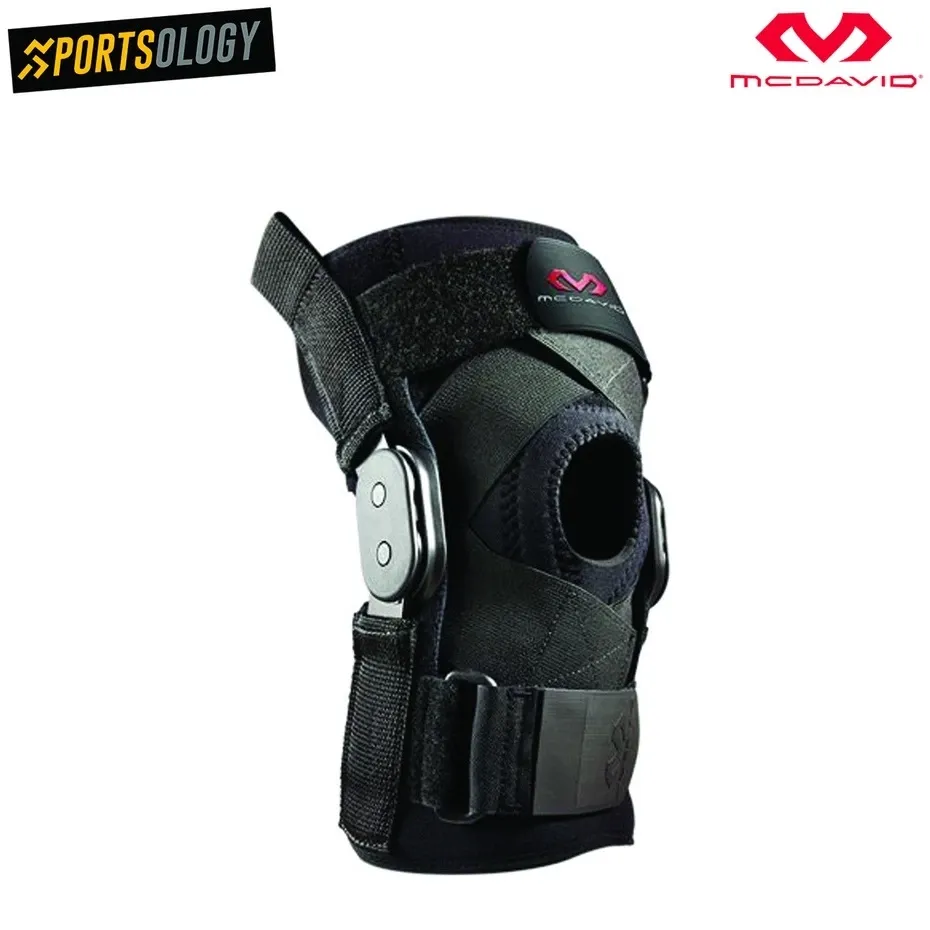 McDavid 429X Level 3 black knee brace with bi-lateral PSII polycentric hinges and cross straps