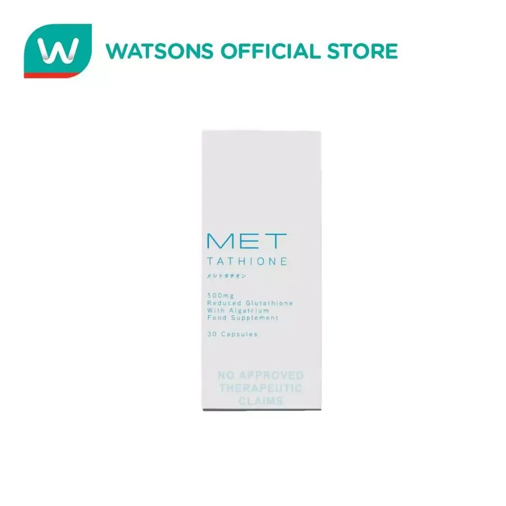 MET Tathione 500mg reduced glutathione capsule bottle, 30-count, front view