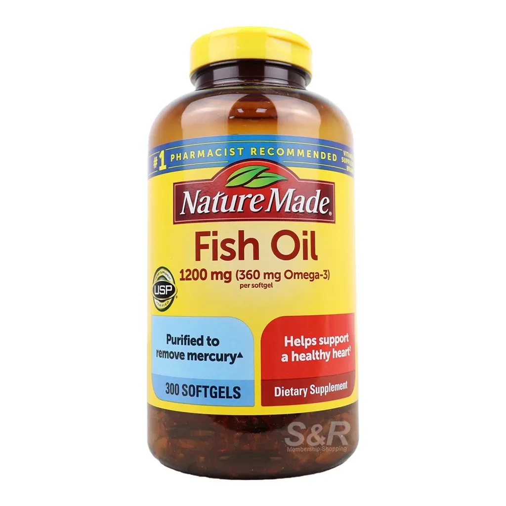 Nature Made omega fish oil 1200mg bottle of 300 softgels
