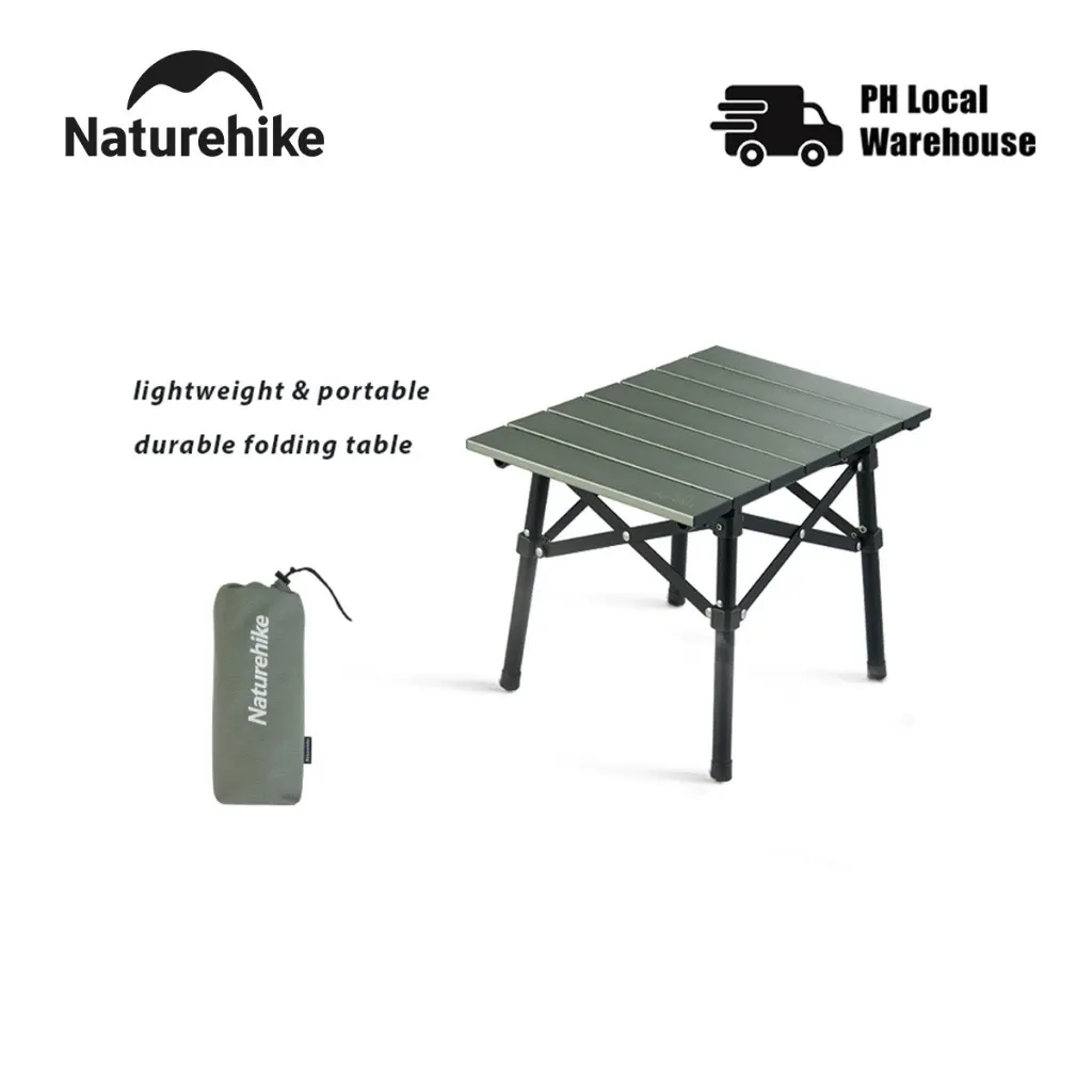 Naturehike lightweight aluminium alloy folding camping table set up outdoors