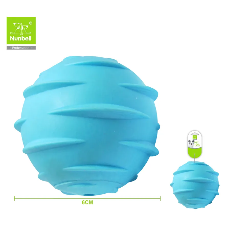 Nunbell pet dog squeaky ball in bite-resistant TPR rubber, a teeth-cleaning chew toy