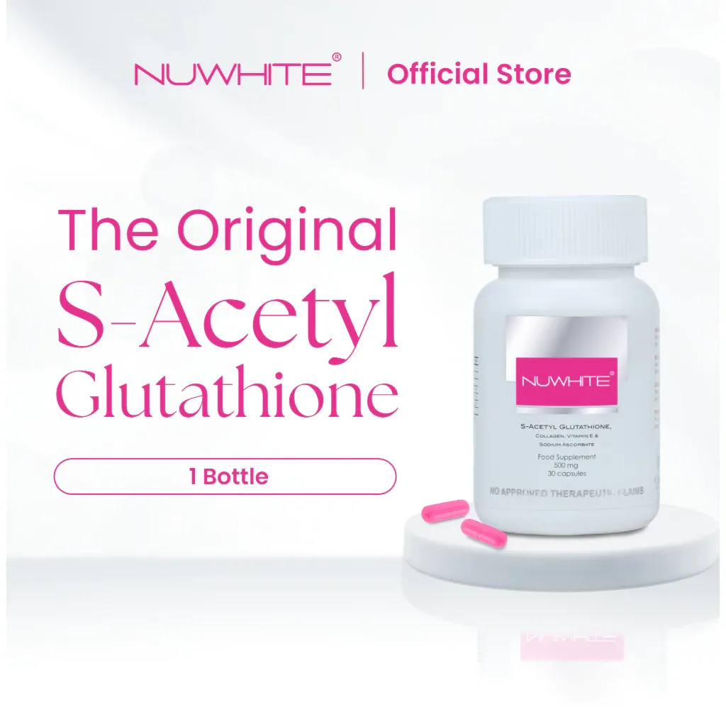 Nuwhite S-Acetyl Glutathione 200mg capsule bottle, 30-count, front view