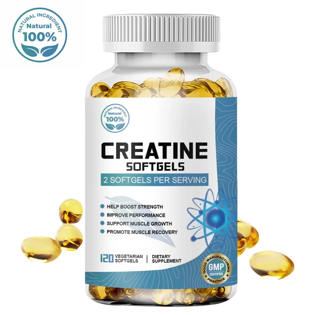 Omilay Creatine Monohydrate Capsules bottle, pre-workout, front view