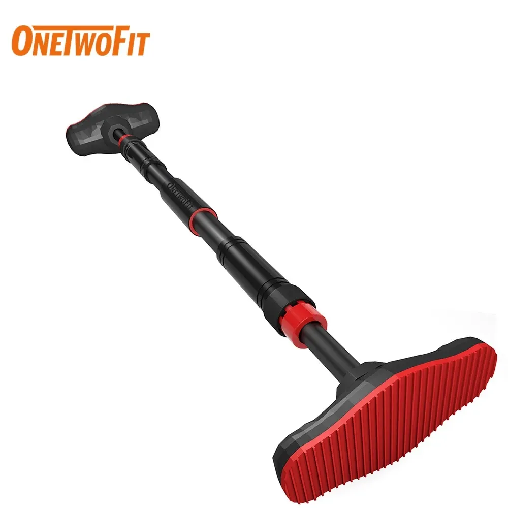 OneTwoFit adjustable steel door pull-up bar fitted in a door frame