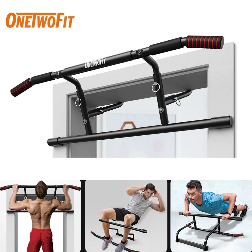 OneTwoFit OT216 doorway pull-up bar with elevated bar and padded frame handles