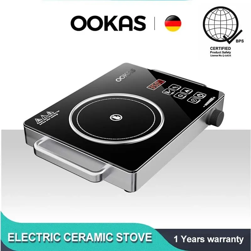 Ookas countertop induction and infrared ceramic cooktop with digital controls