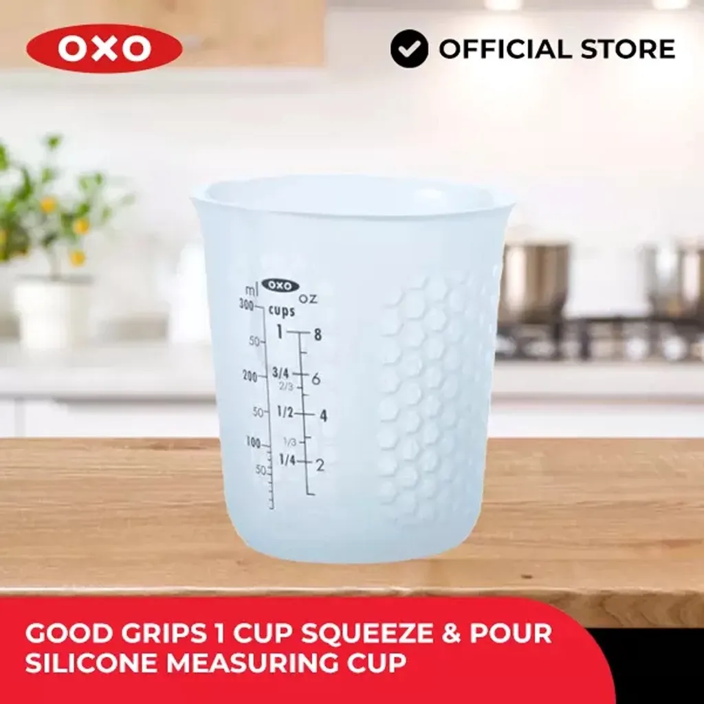 OXO Good Grips 250ml Squeeze and Pour Silicone Measuring Cup, product view