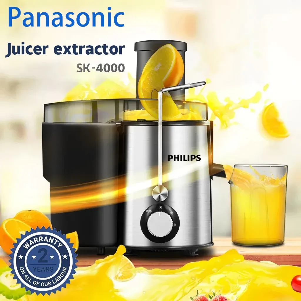 Panasonic large caliber household juicer with automatic juice separation