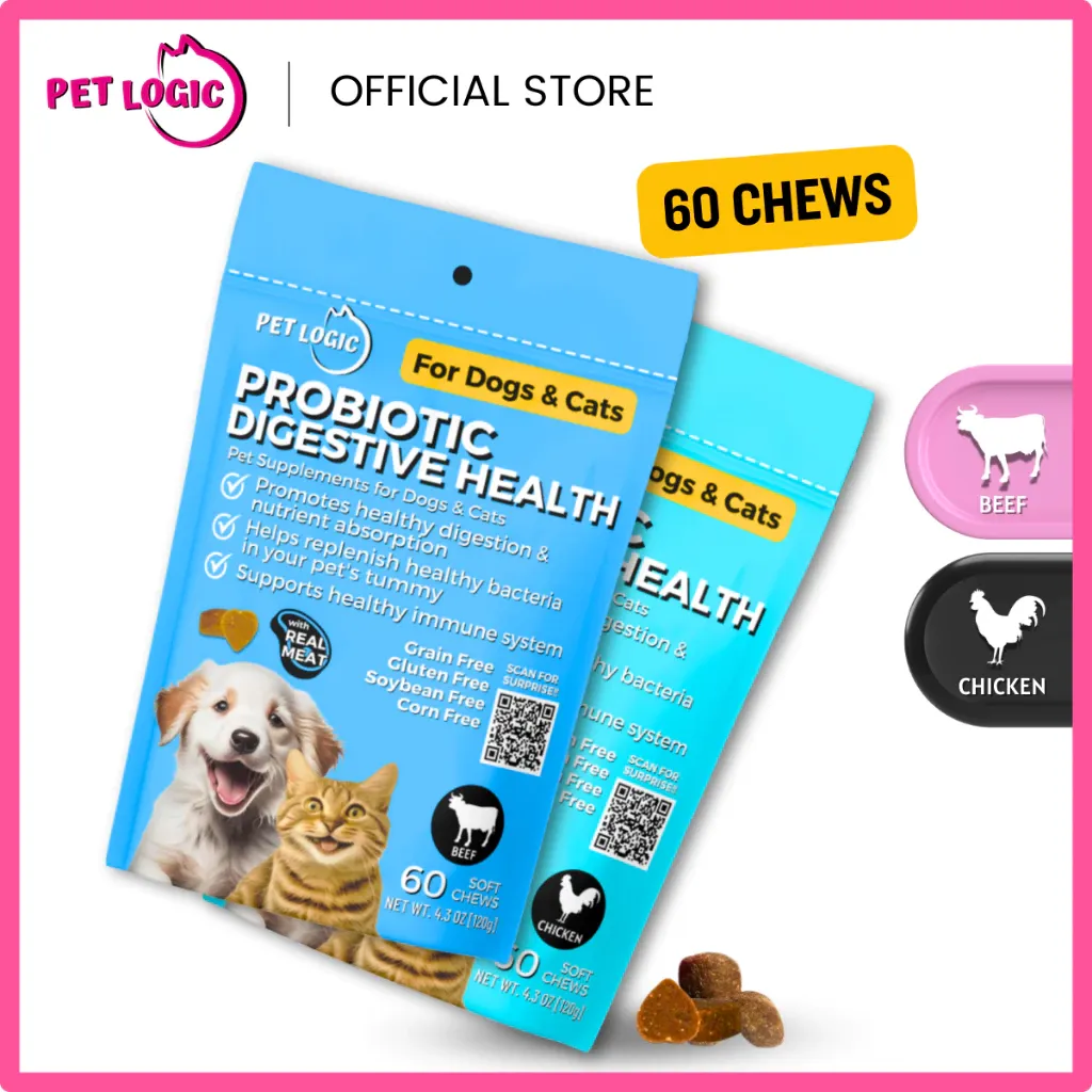 Pet Logic Probiotic Digestive Health 120g pack for dogs and cats, front of pack