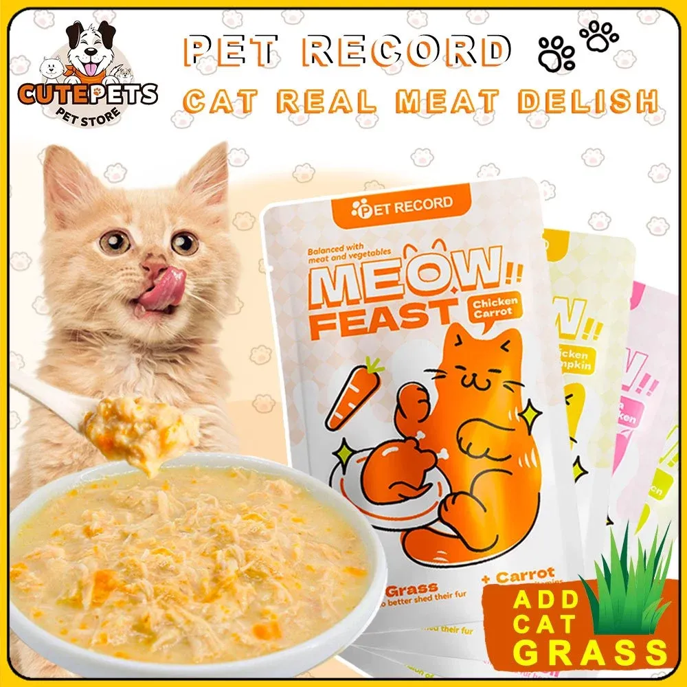 PET RECORD Wet Cat Food 85g – Complete Nutrition, Tasty & Healthy Cat Food for Cats 3 Months & Above