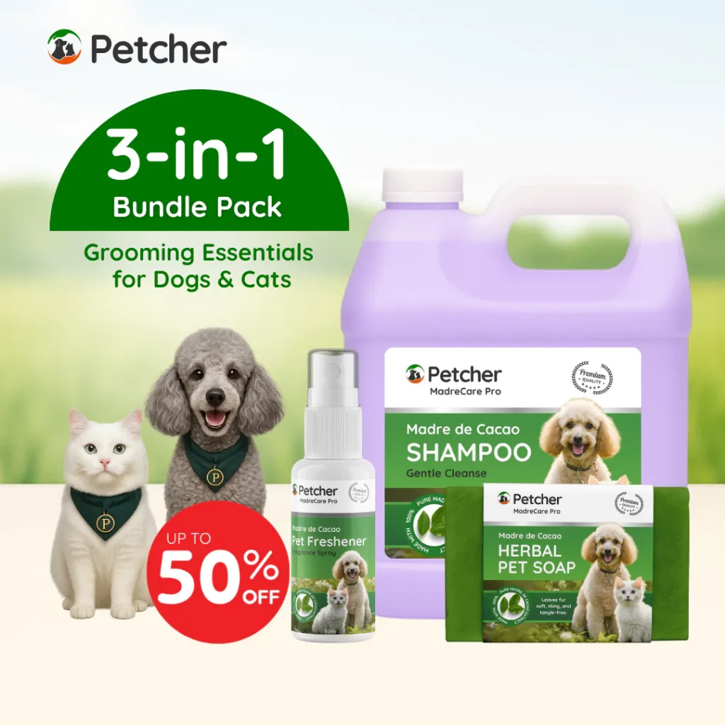 Petcher Madre de Cacao 3-in-1 Pet Sulit Bundle, Shampoo and Cologne for Dogs and Cats