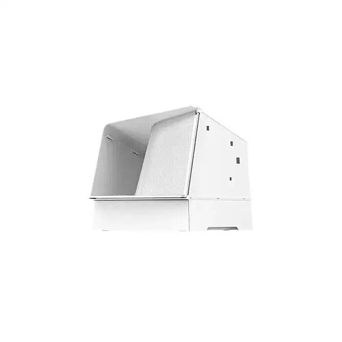 PETKIT White Villa semi-enclosed cat litter box in white with low entryway and LED light, front view