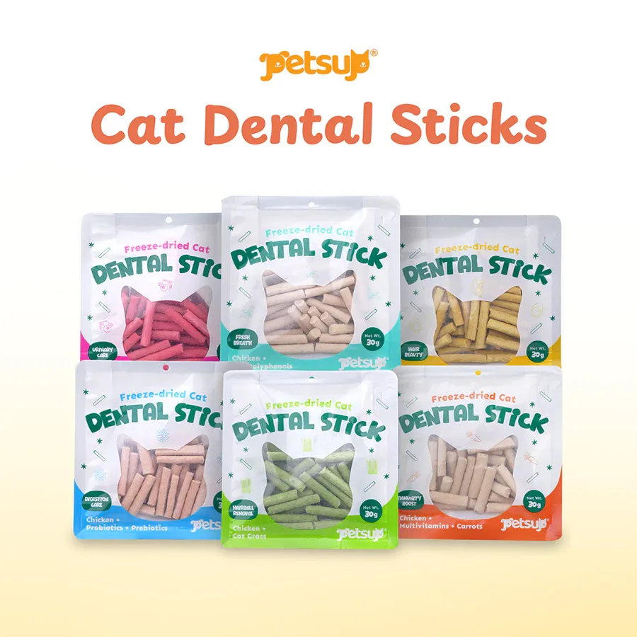 Petsup Freeze Dried Cat Dental Sticks Functional Cat Treat Fresh Breath Oral Care For Cats Kittens