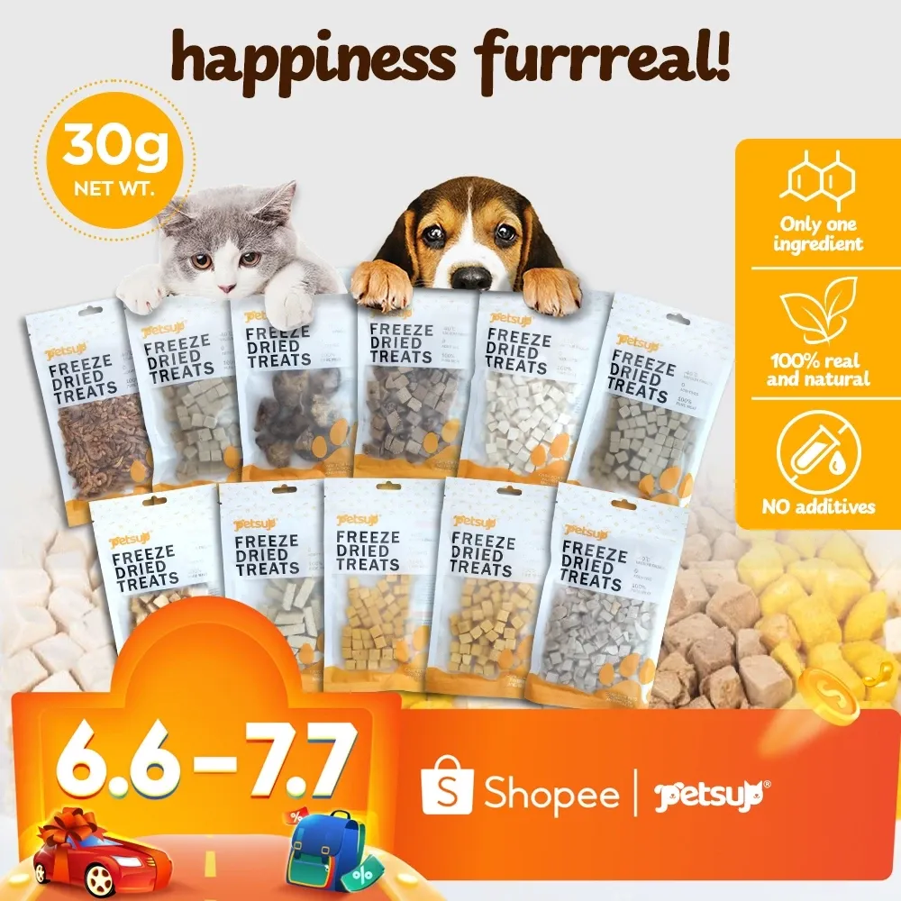 Petsup Freeze Dried Treats 30g Real Chicken Salmon Beef Nutritious Food Topper Snacks for Cats Dogs