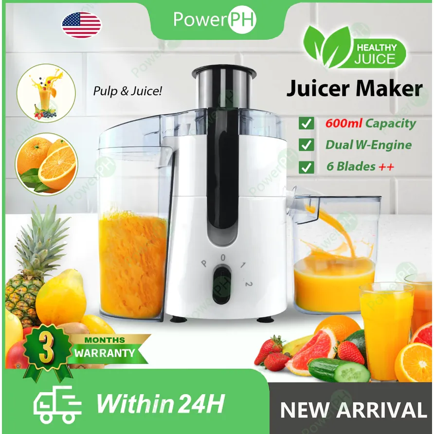 POWERPH juicer blender with electric coffee grinder and large caliber feed