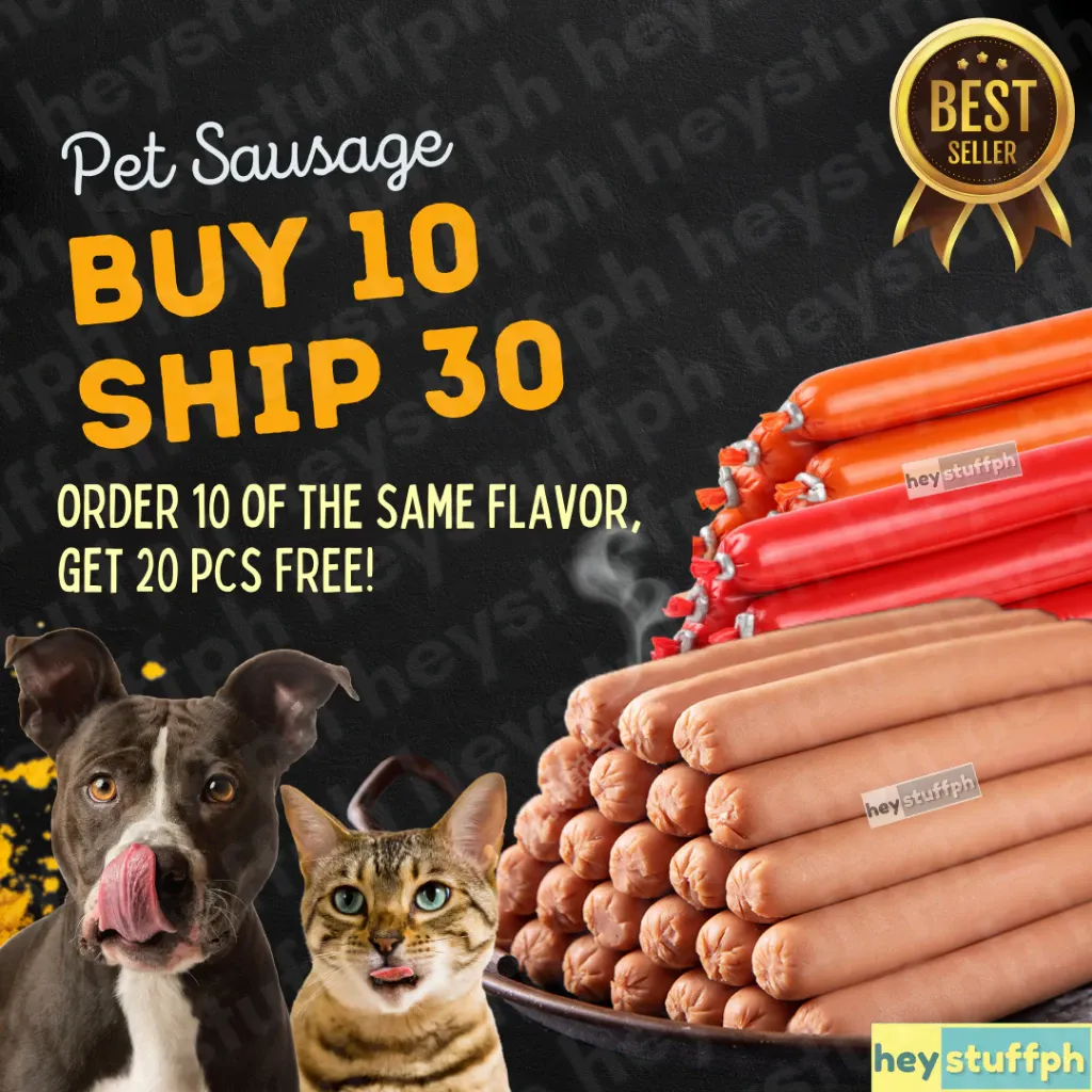 Premium pet sausage treats for dogs and cats, 15g pack
