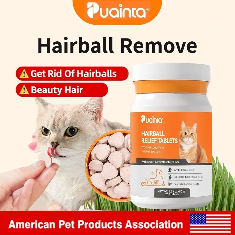 PUAINTA Hairball Solution for Cat: Hairball Removal, Multivitamin B Cat Supplement 200pcs