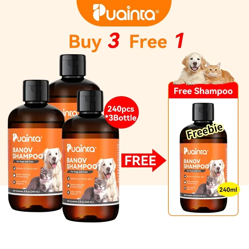 PUAINTA Herbal Anti-Fungal Shampoo for Dog and Cat: Skin Disease, Anti-Itch Relief 240ml