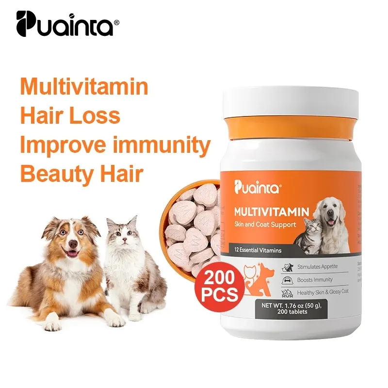 PUAINTA Pets Multivitamins for Dogs and Cats: Immunity, Vitamin A B2 B6 D, Hair & Fur Growth