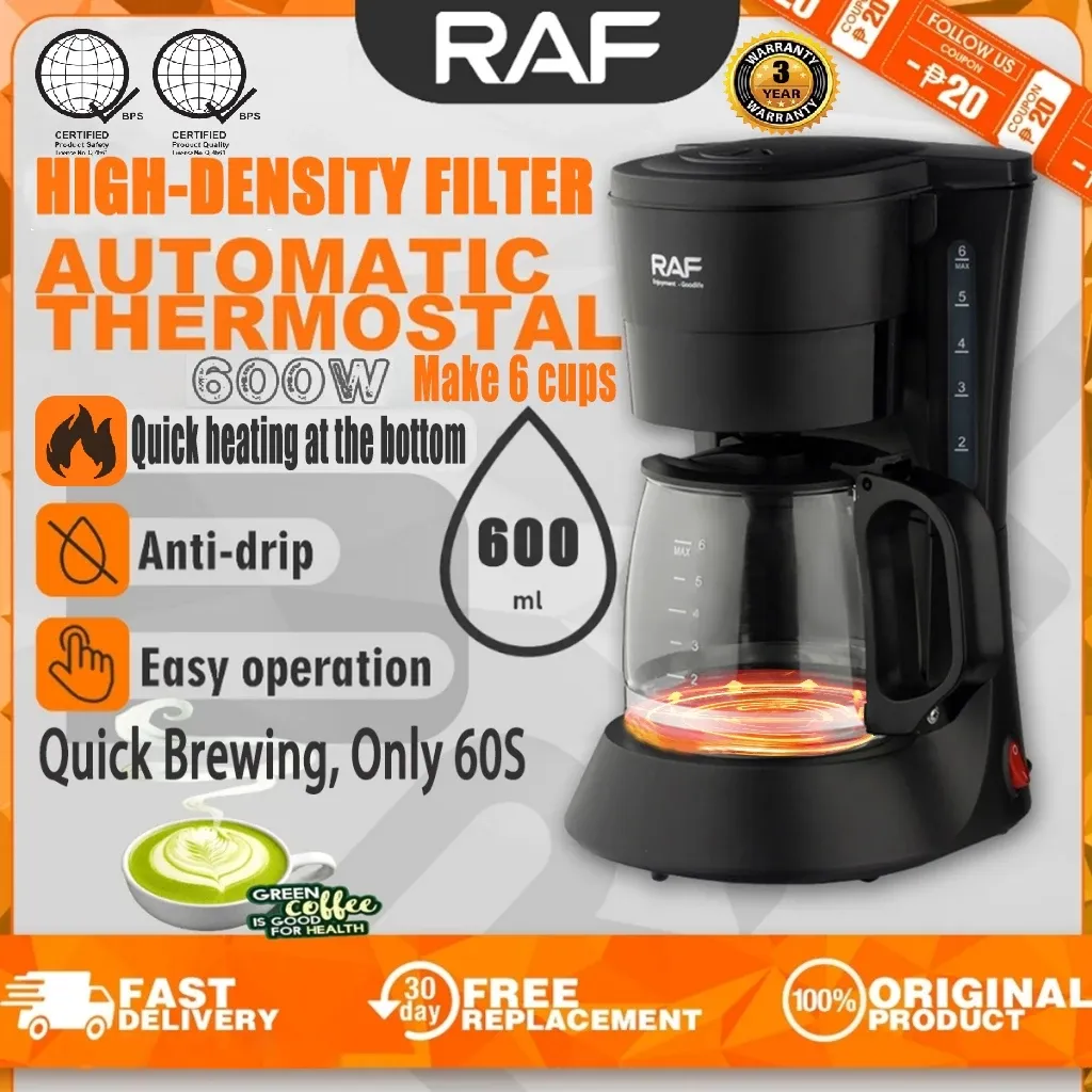 RAF 600ml household drip coffee maker complete set