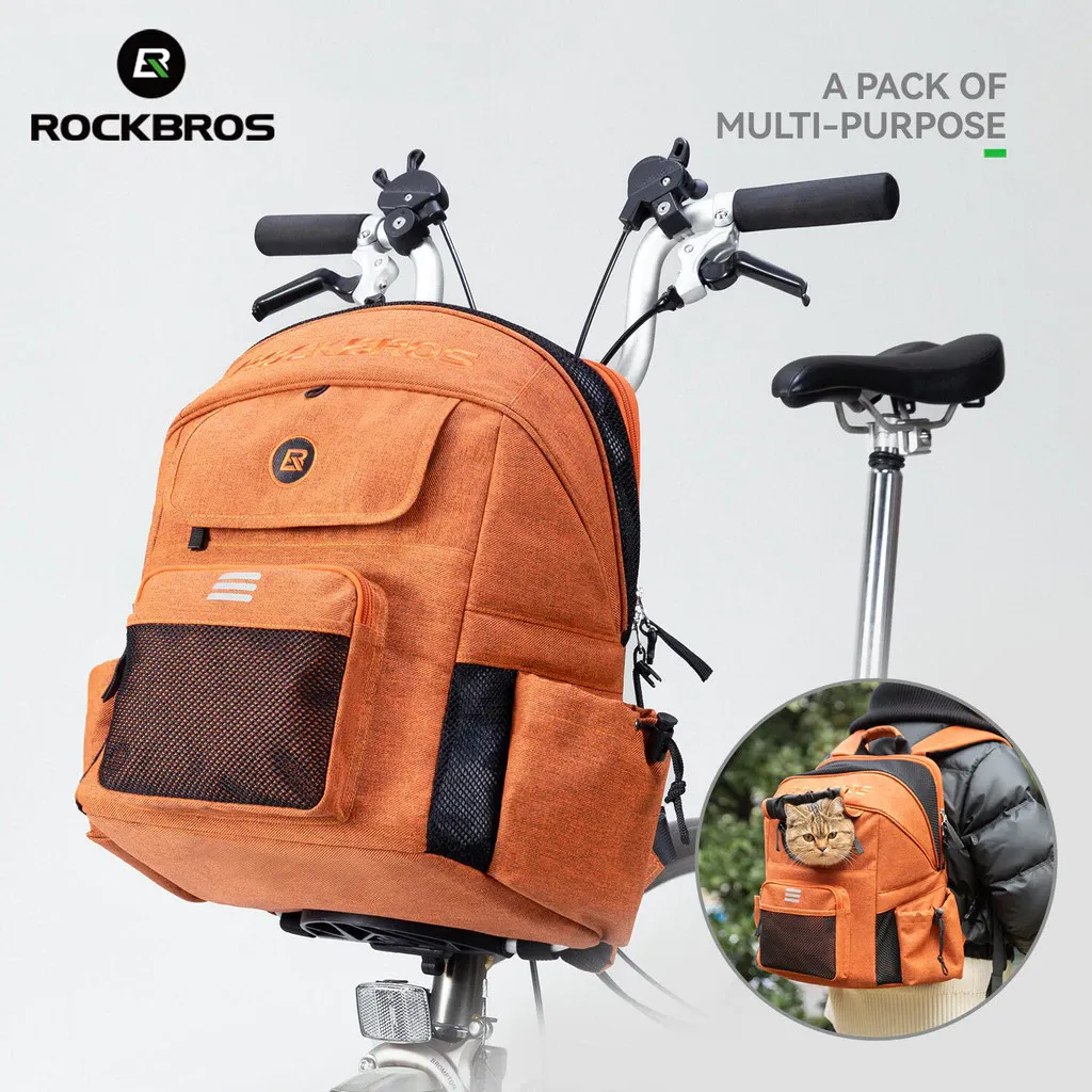 ROCKBROS Bicycle Pet Carrier Bag: Breathable, Large-Capacity Bike Backpack for Commuting & Outdoor