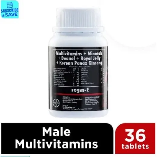 ROGIN-E multivitamins and minerals capsule pack with Korean panax ginseng, 36-count