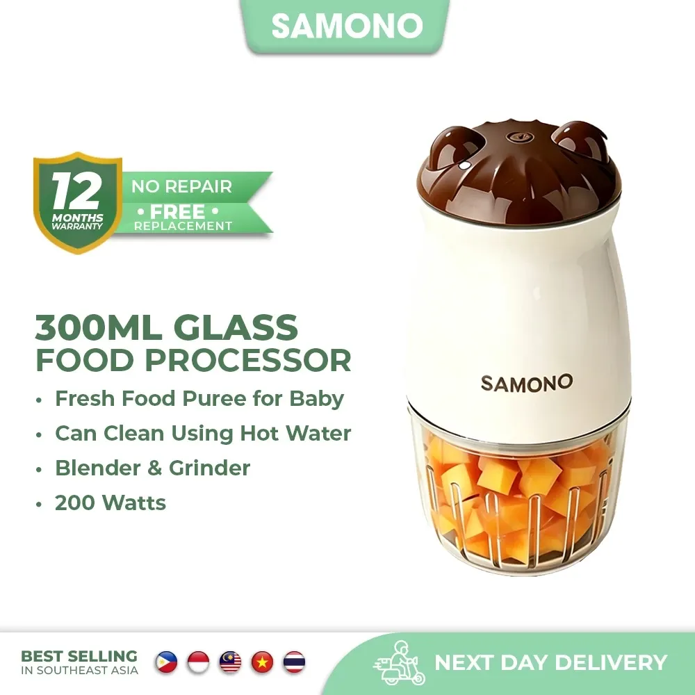 SAMONO MC200 300ml glass baby food processor and chopper, front view