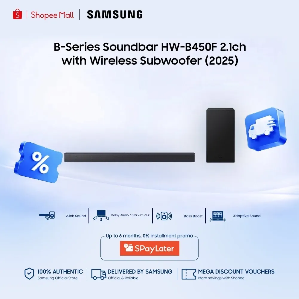 Samsung HW-B450F B-Series 2.1ch soundbar with wireless subwoofer
