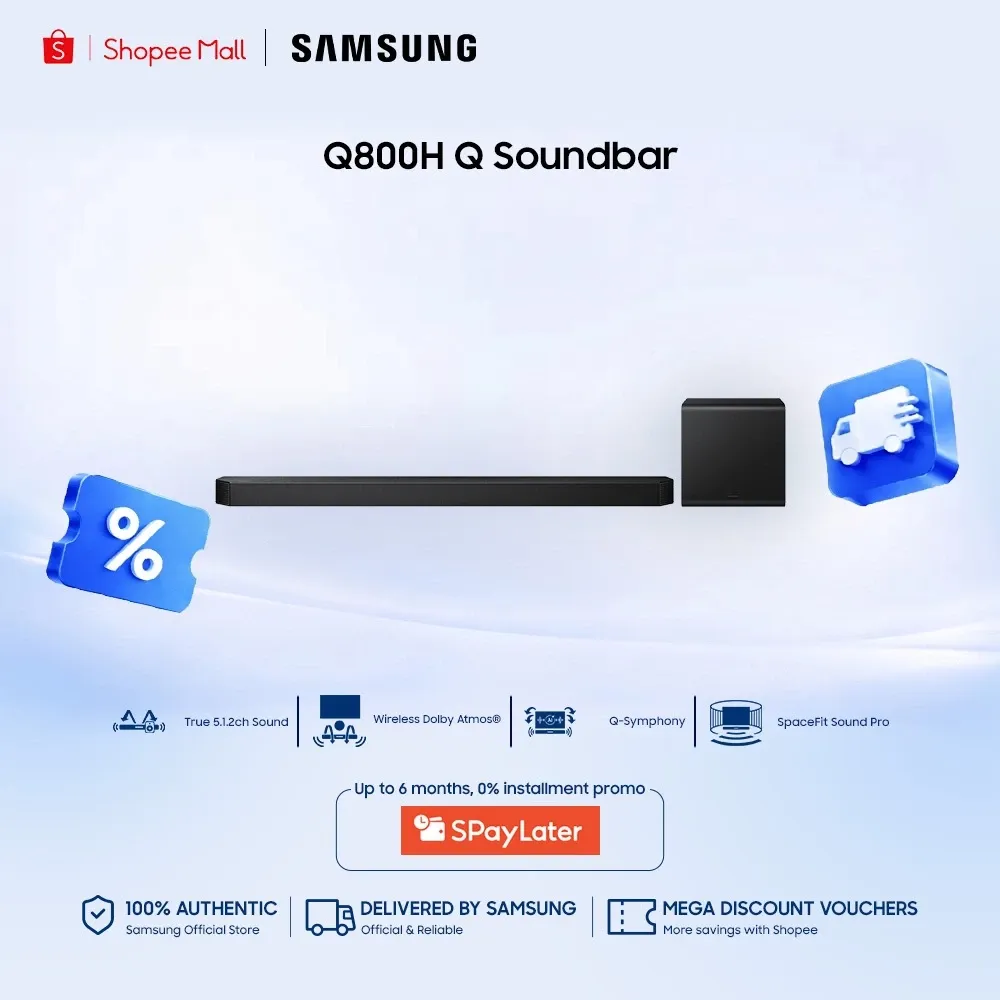 Samsung HW-Q800H Q-Series 5.1.2ch Dolby Atmos soundbar with wireless subwoofer