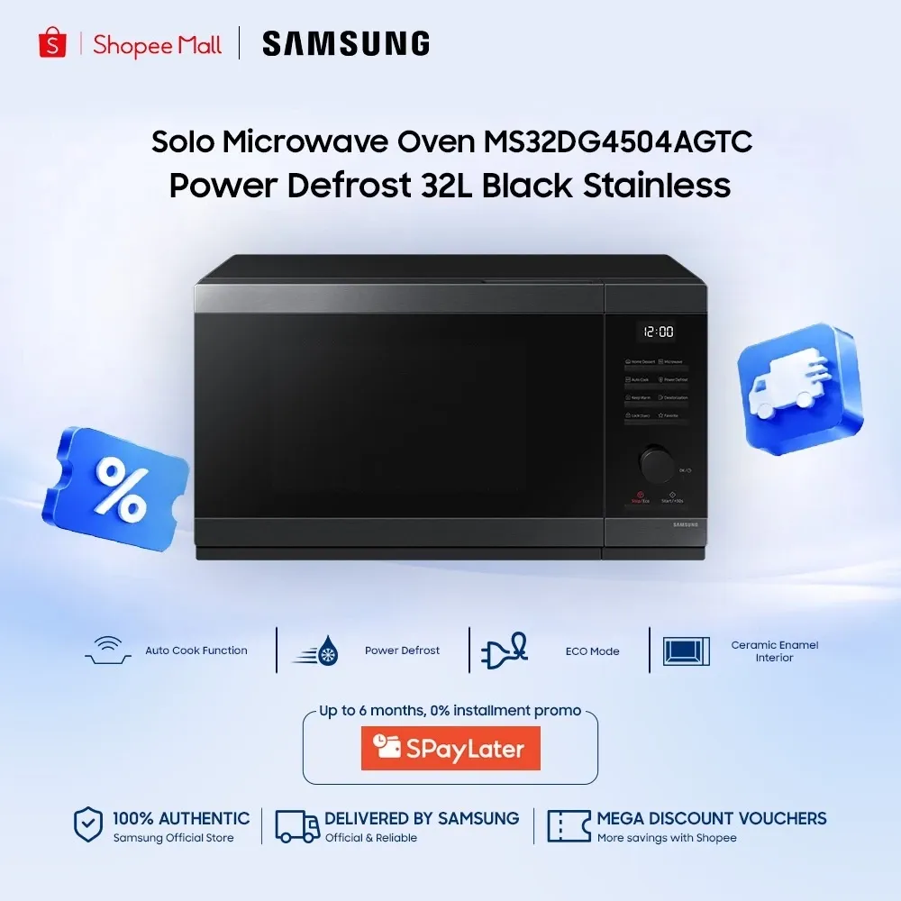 Samsung MS32DG4504AG 32L solo microwave oven in black stainless steel