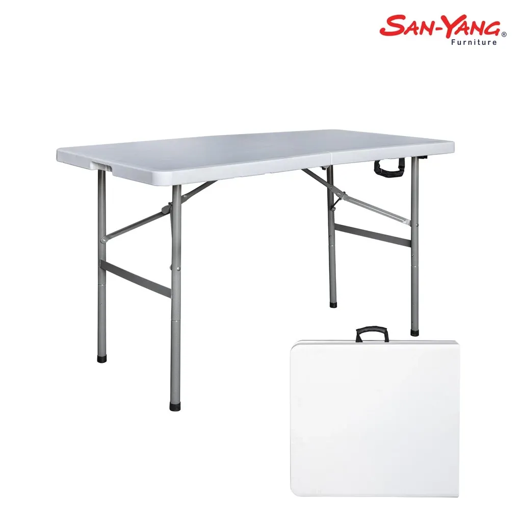 San-Yang 313006 multipurpose white foldable table, front view