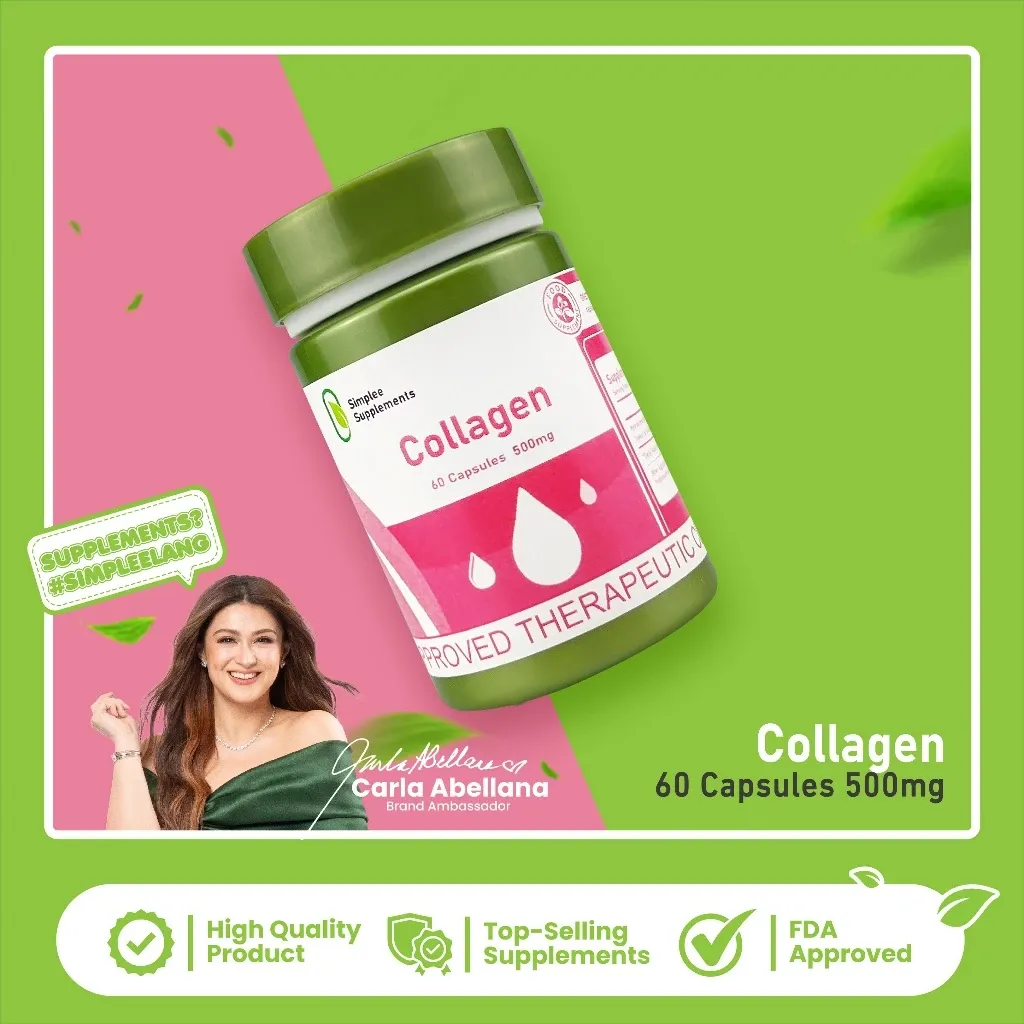 Simplee Collagen 500mg capsule bottle, 60-count