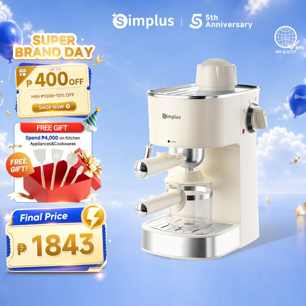 Simplus semi-automatic espresso maker with steam frother and 240mL tank