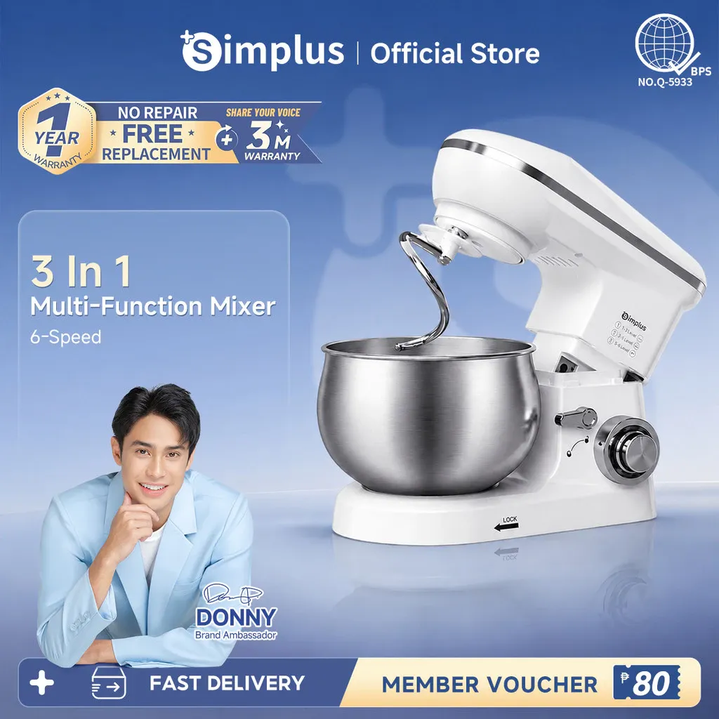 Simplus 5L professional classic stand mixer with stainless steel work bowl