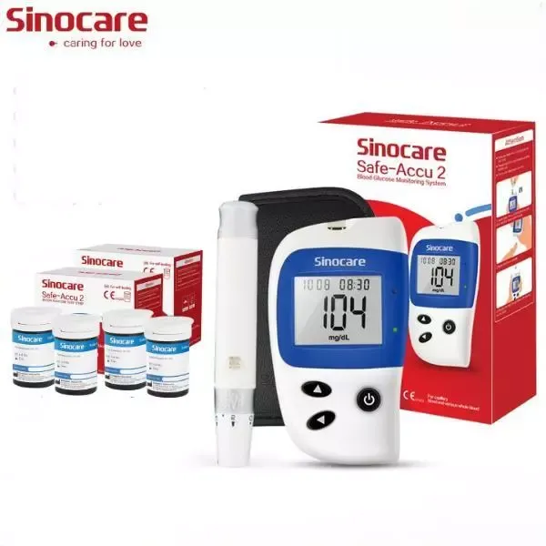 Sinocare Safe-Accu2 blood glucose monitor complete set, box view