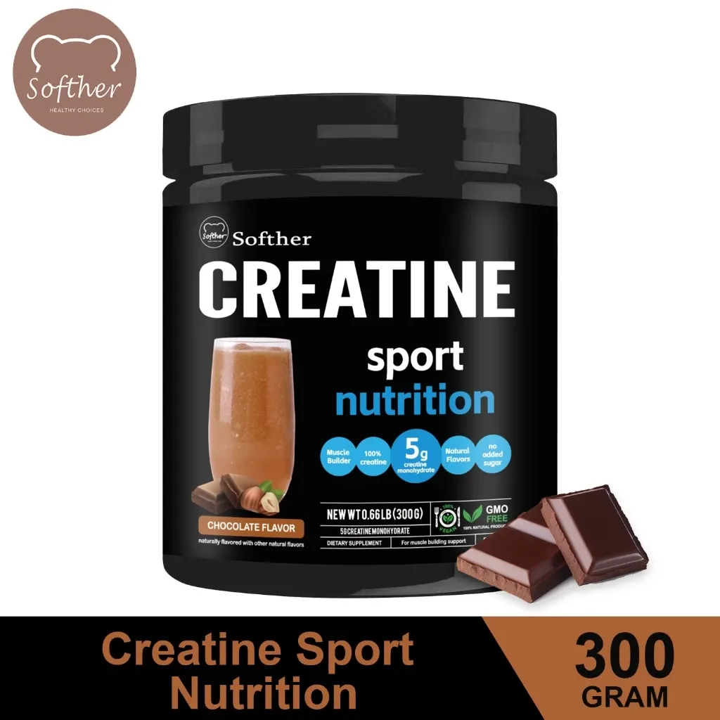 Softher Creatine Monohydrate Powder, chocolate flavor