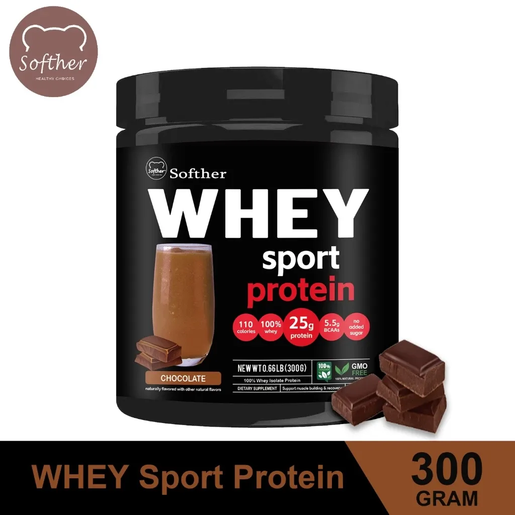 SOFTHER Whey Protein Powder, Sugar-Free Chocolate 300g