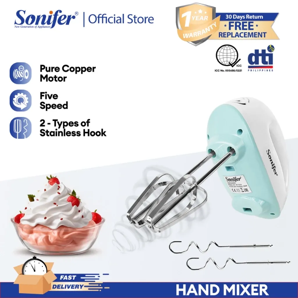 Sonifer portable electric hand mixer with beaters