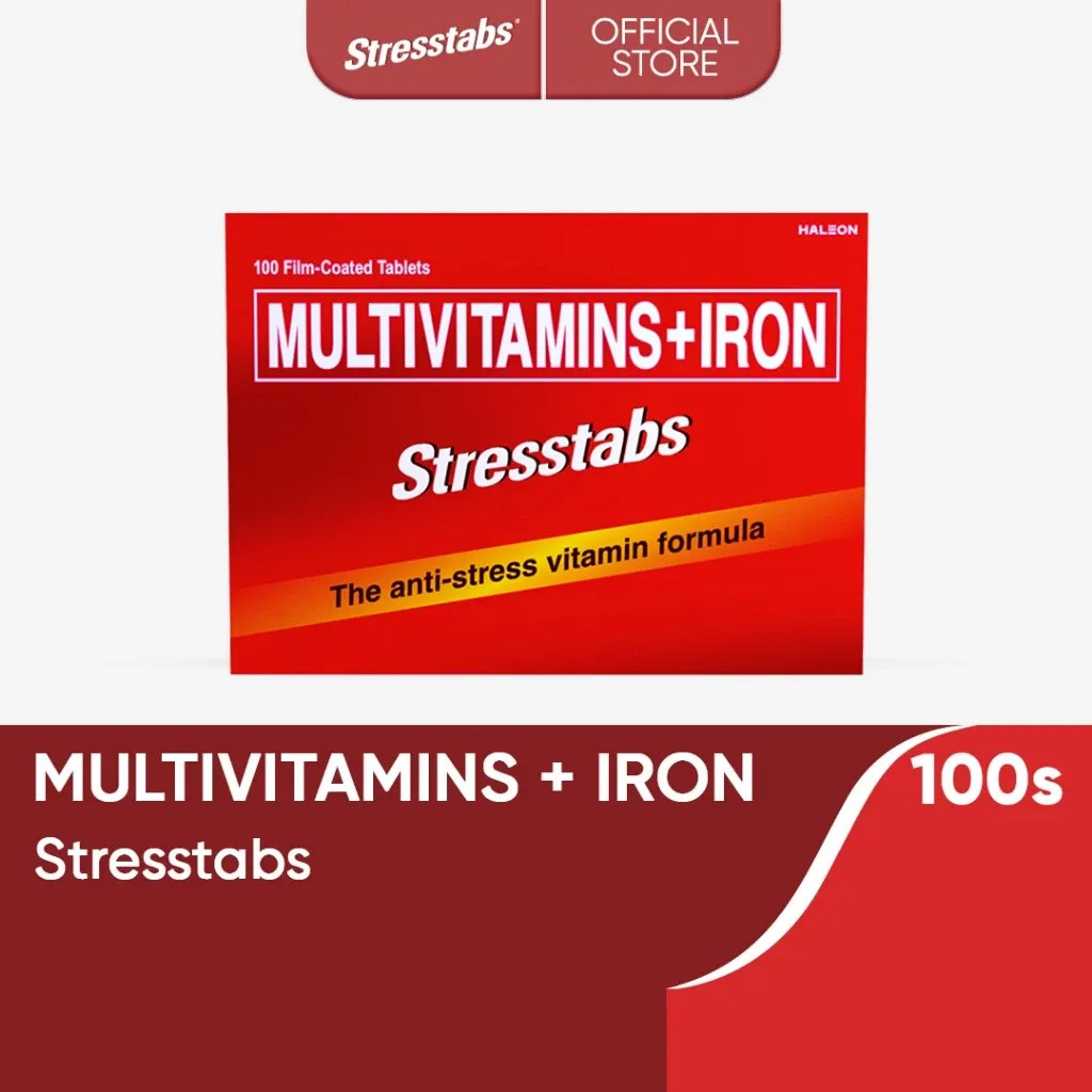 Stresstabs Multivitamins with Iron tablet bottle, 100-count