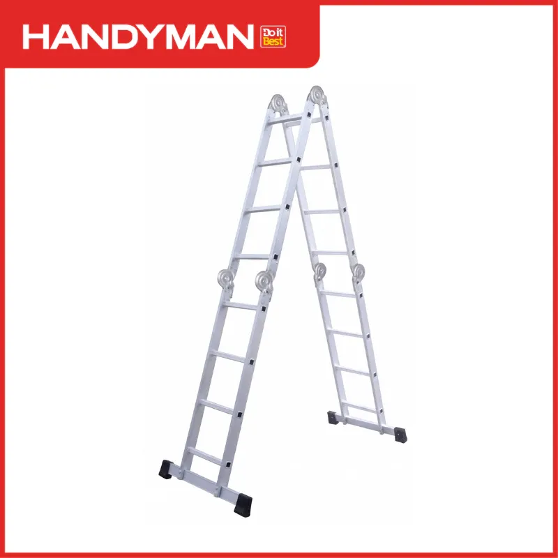 Surestep 4x4 multi-purpose aluminum ladder in A-frame position, 16ft extended