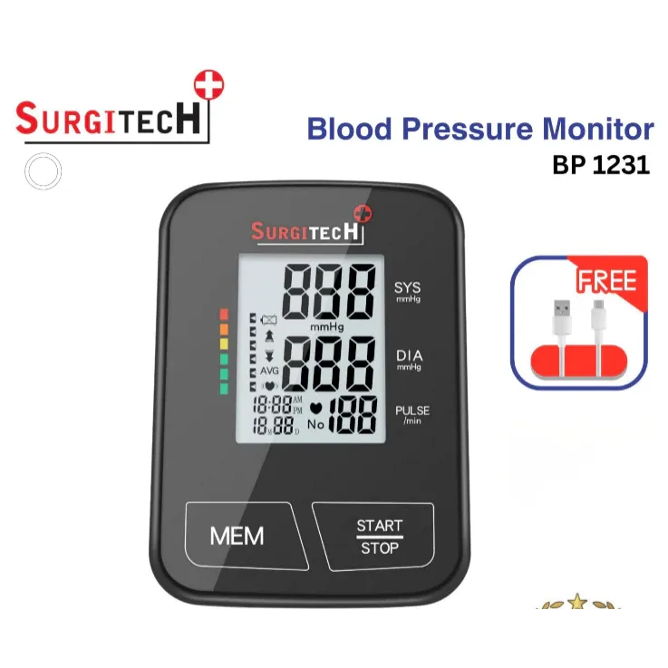 Surgitech Digital Blood Pressure Monitor DBP-1231 (Type-C USB)