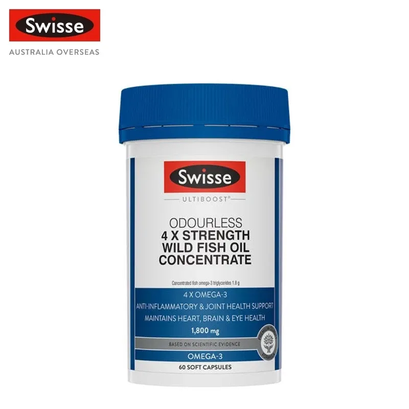 Swisse Ultiboost odourless 4x strength wild fish oil concentrate, 60 capsules