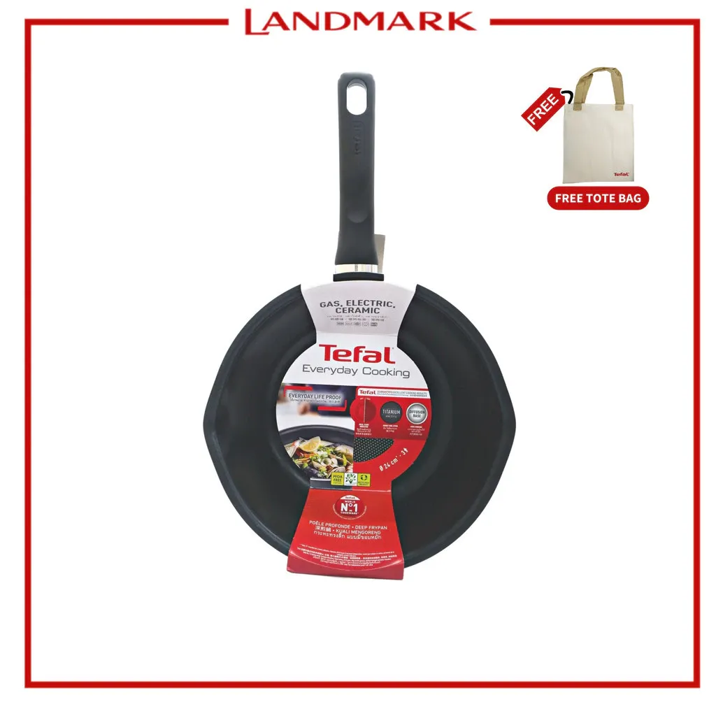 Tefal Everyday Cooking 28cm non-stick deep fry pan, front view