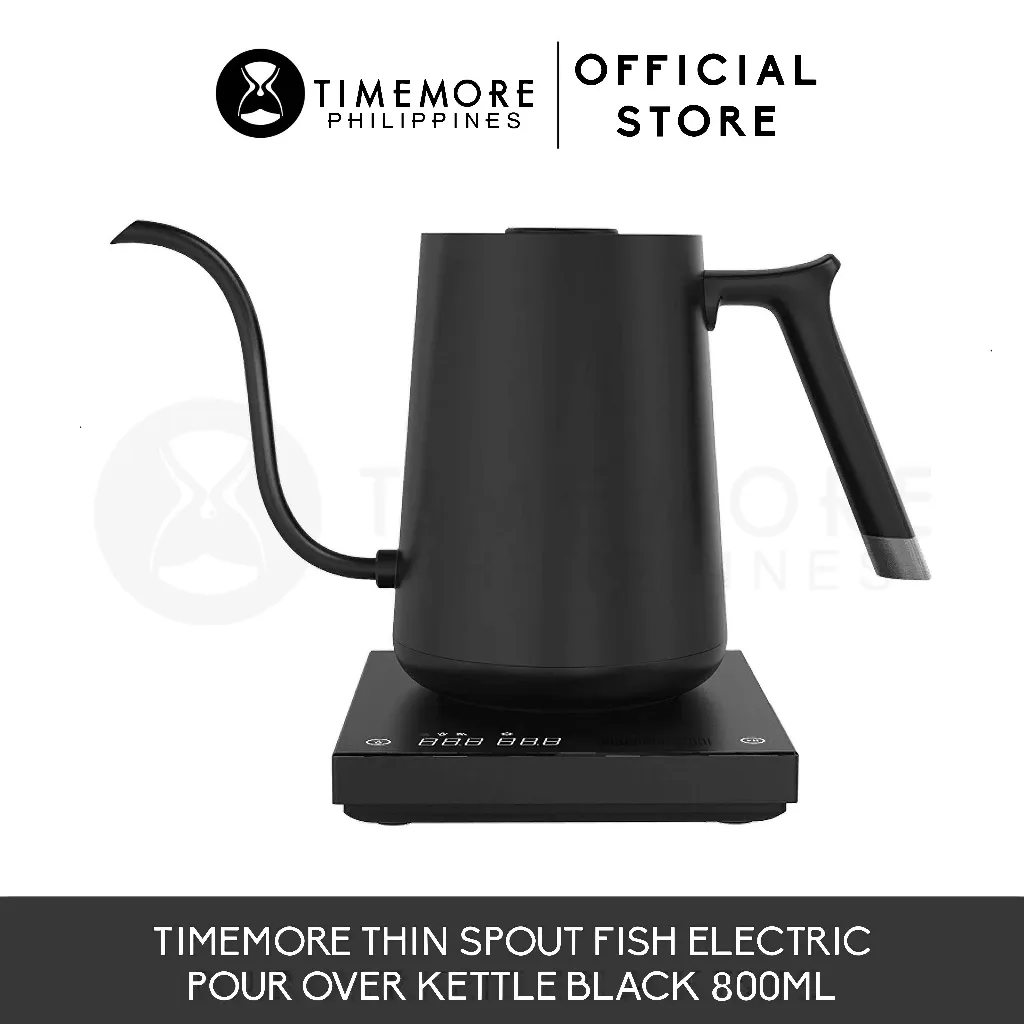 TIMEMORE Thin Spout Fish 800ml black gooseneck pour over kettle